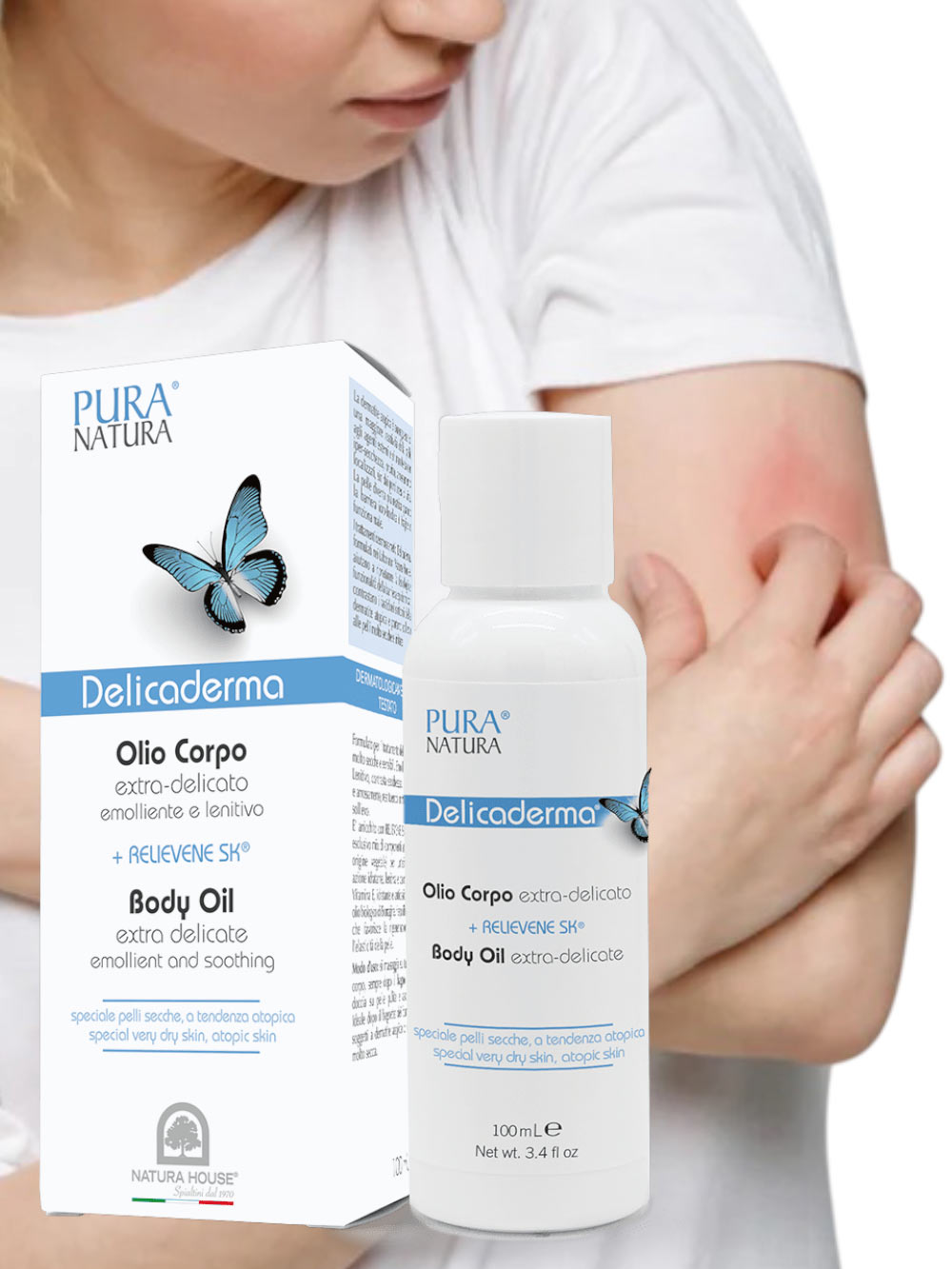 DELICADERMA OLIO PER IL CORPO Specifico per il trattamento della Pelle affetta da Dermatite