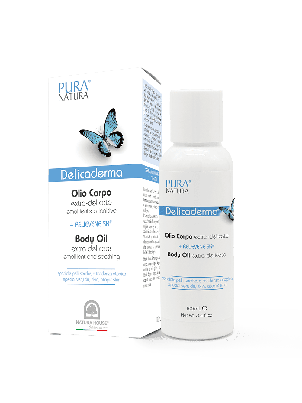 DELICADERMA OLIO PER IL CORPO Specifico per il trattamento della Pelle affetta da Dermatite