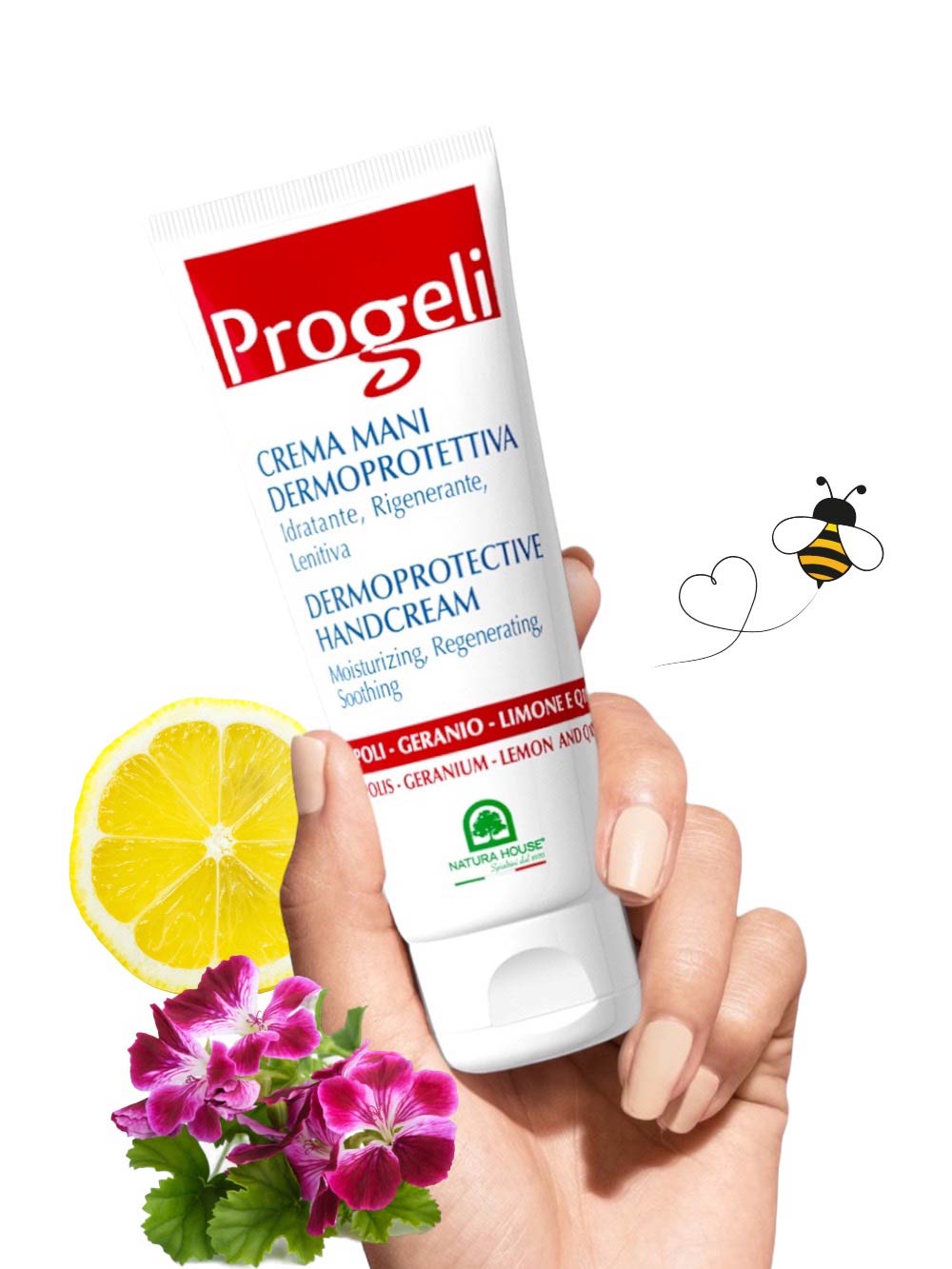 PROGELI HAND CREAM with Coenzyme Q10 - Dermoprotective Moisturizing Regenerating Soothing