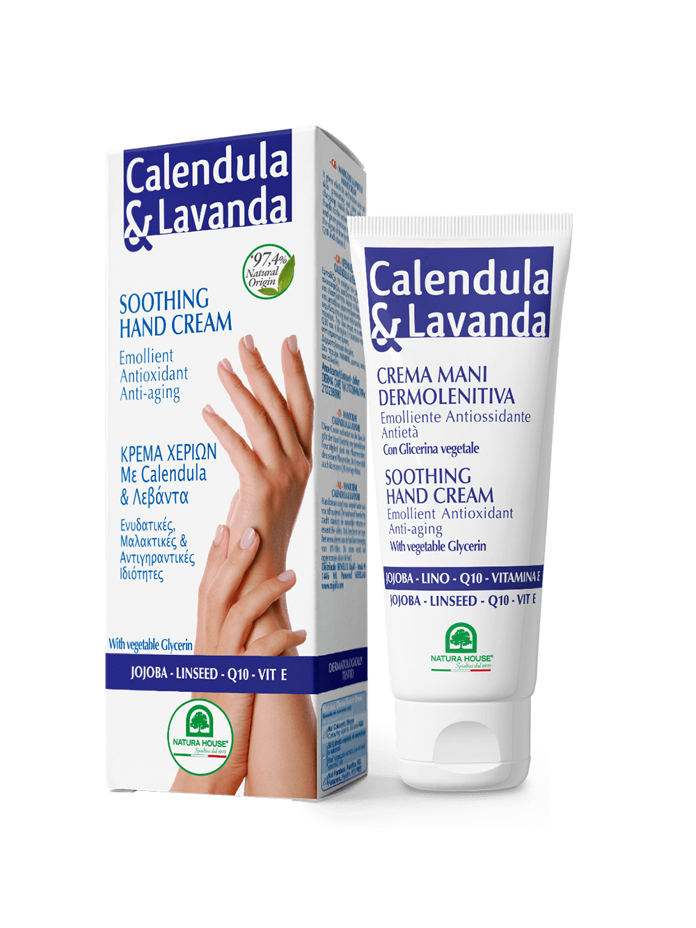 CALENDULA & LAVENDER HAND CREAM with Coenzyme Q10 - Dermosoothing, Moisturizing, Emollient, Antioxidant, Anti-aging