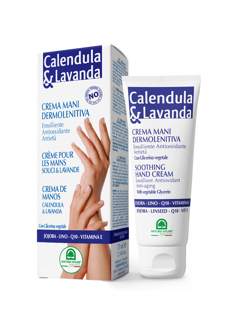 CALENDULA & LAVANDA CREMA MANI con Coenzima Q10 - Dermo Lenitiva Idratante Emolliente Antiossidante Antietà