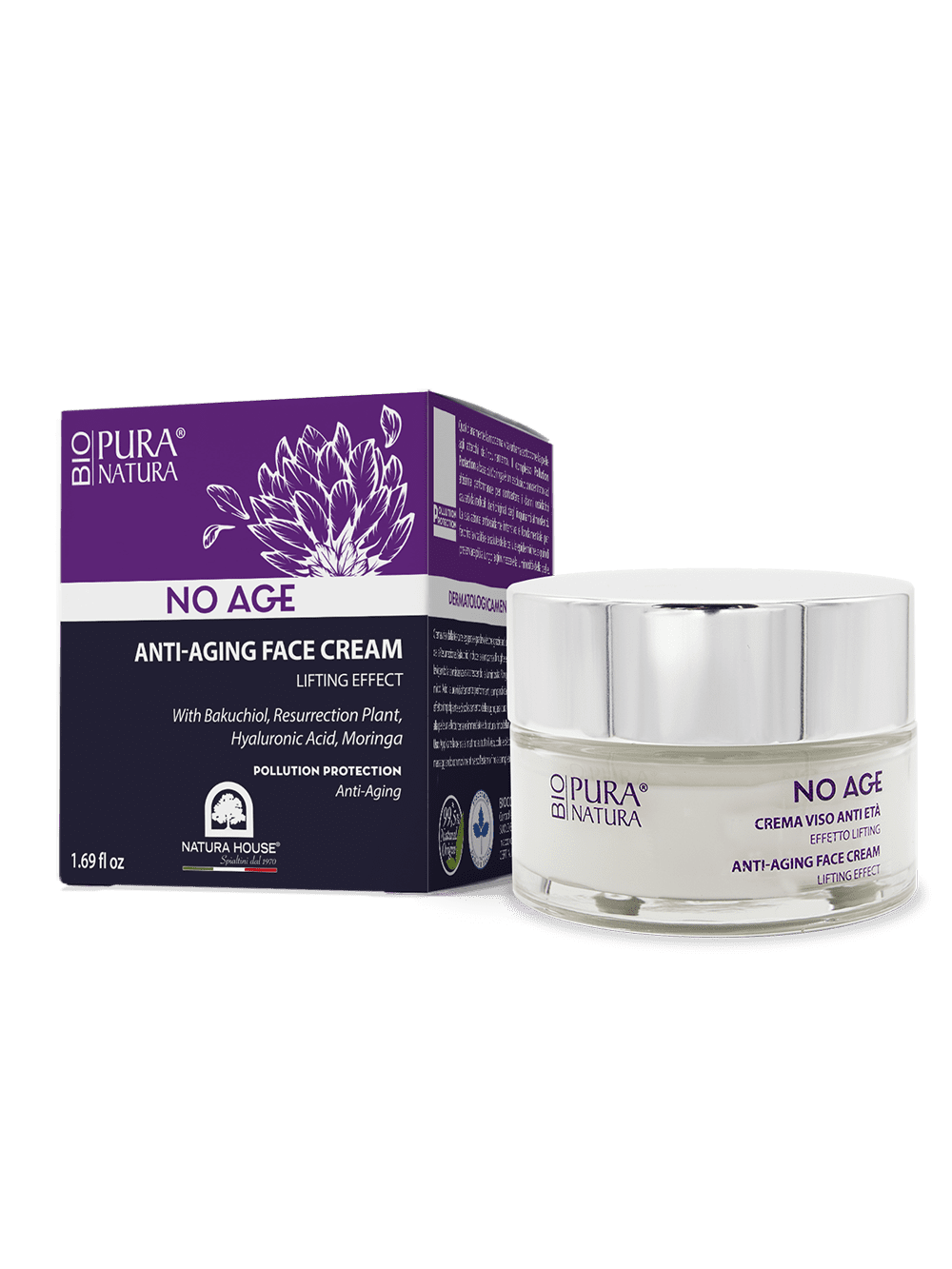 NO AGE BIO ANTI-AGING FACE CREAM Day & Night Lifting Effect - Organic - Pollution Protection