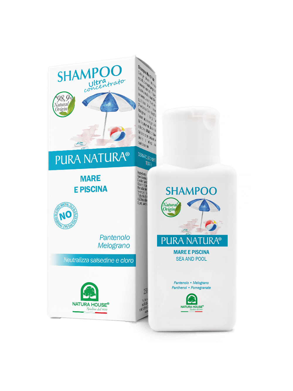 SHAMPOO MARE e PISCINA con PANTENOLO Neutralizza Salsedine e Cloro - Super delicato, lavaggi giornalieri