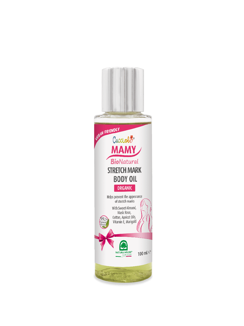 CUCCIOLO Mamy BIO Natural STRETCH MARK BODY OIL, Organic - in Pregnancy Strong Elasticizing Action