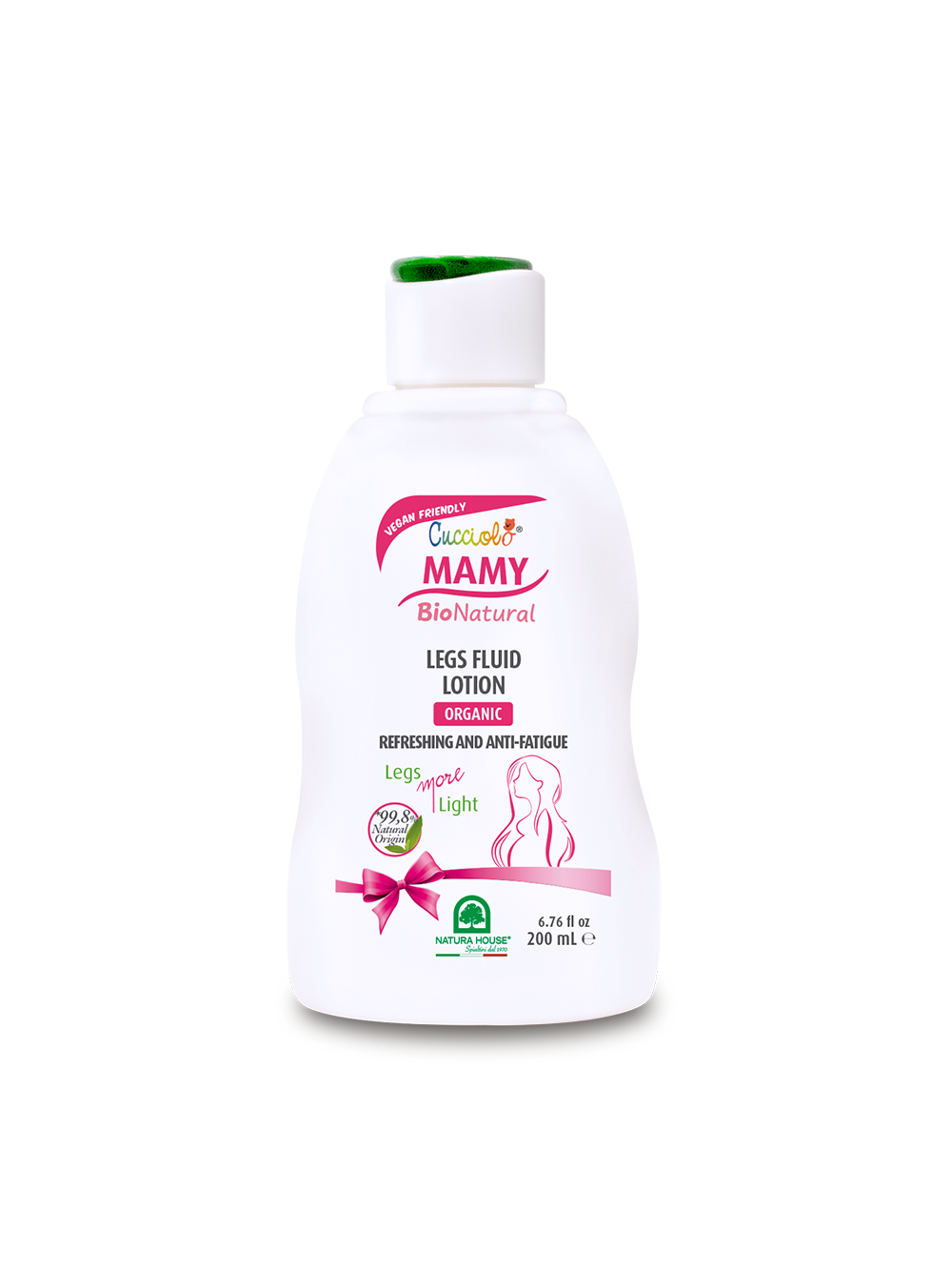 CUCCIOLO Mamy BIO Natural LEGS FLUID LOTION, Organic - Refreshing and Anti Fatigue