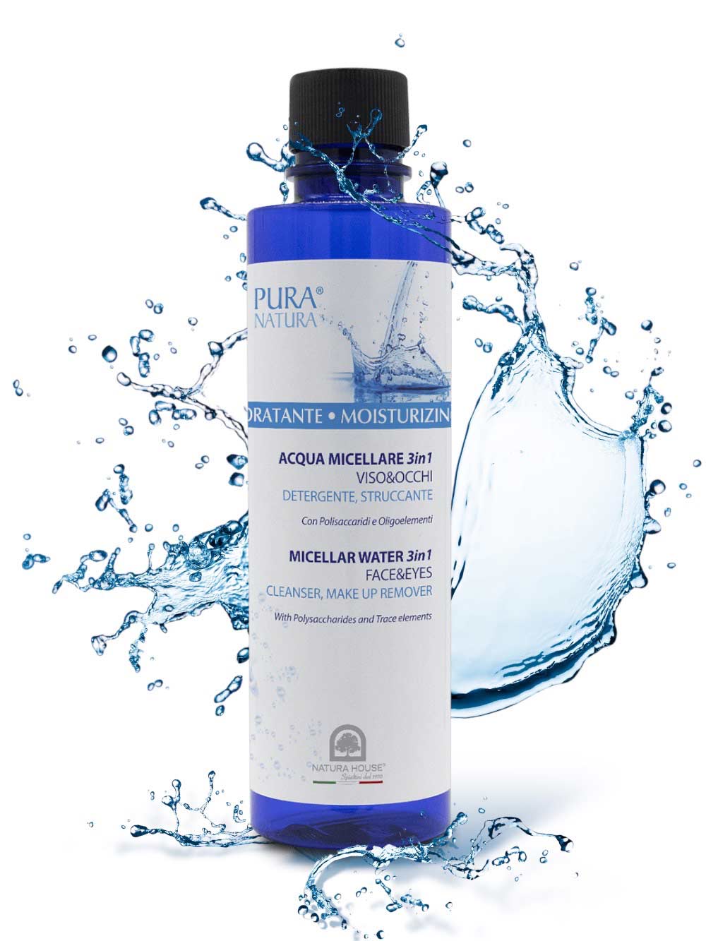 IDRATANTE 24h ACQUA MICELLARE Trifasica Viso e Occhi Detergente, Struccante