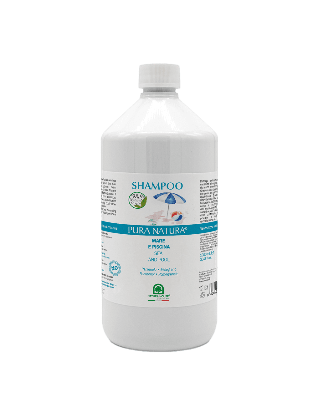 SHAMPOO MARE e PISCINA con PANTENOLO Neutralizza Salsedine e Cloro - Super delicato, lavaggi giornalieri