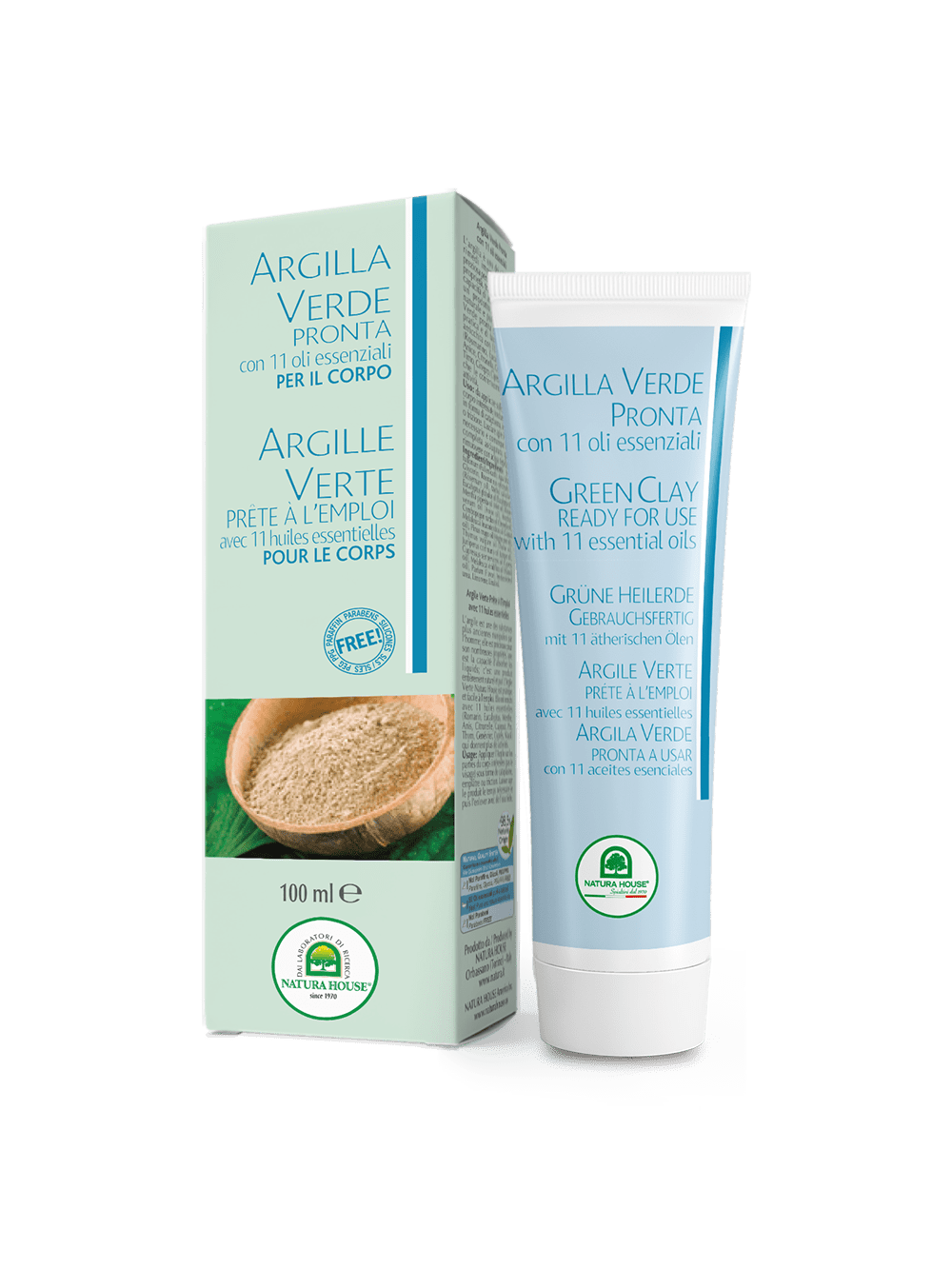 READY GREEN CLAY TUBE with 11 ESSENTIAL OILS