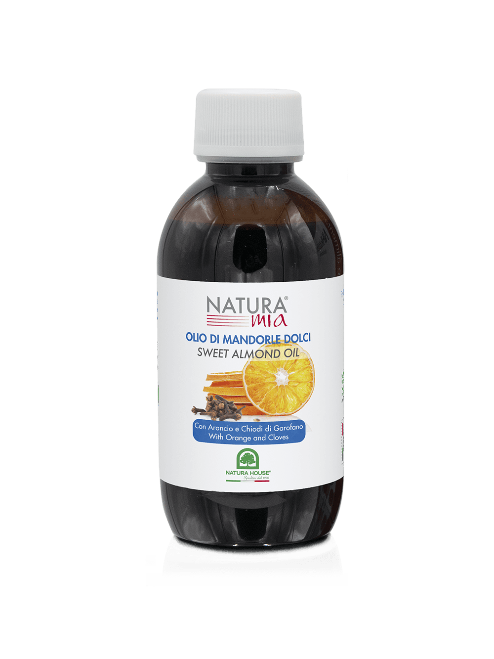 NATURA MIA OLIO DI MANDORLE DOLCI & Oli Essenziali di ARANCIO e CHIODI DI GAROFANO