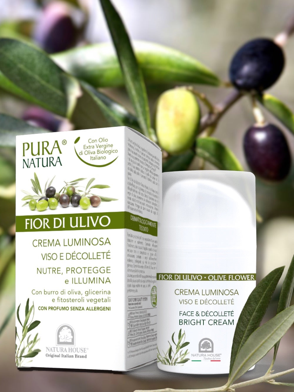 FIOR DI ULIVO CREMA LUMINOSA VISO &amp; DÉCOLLETÉ Protegge e Illumina