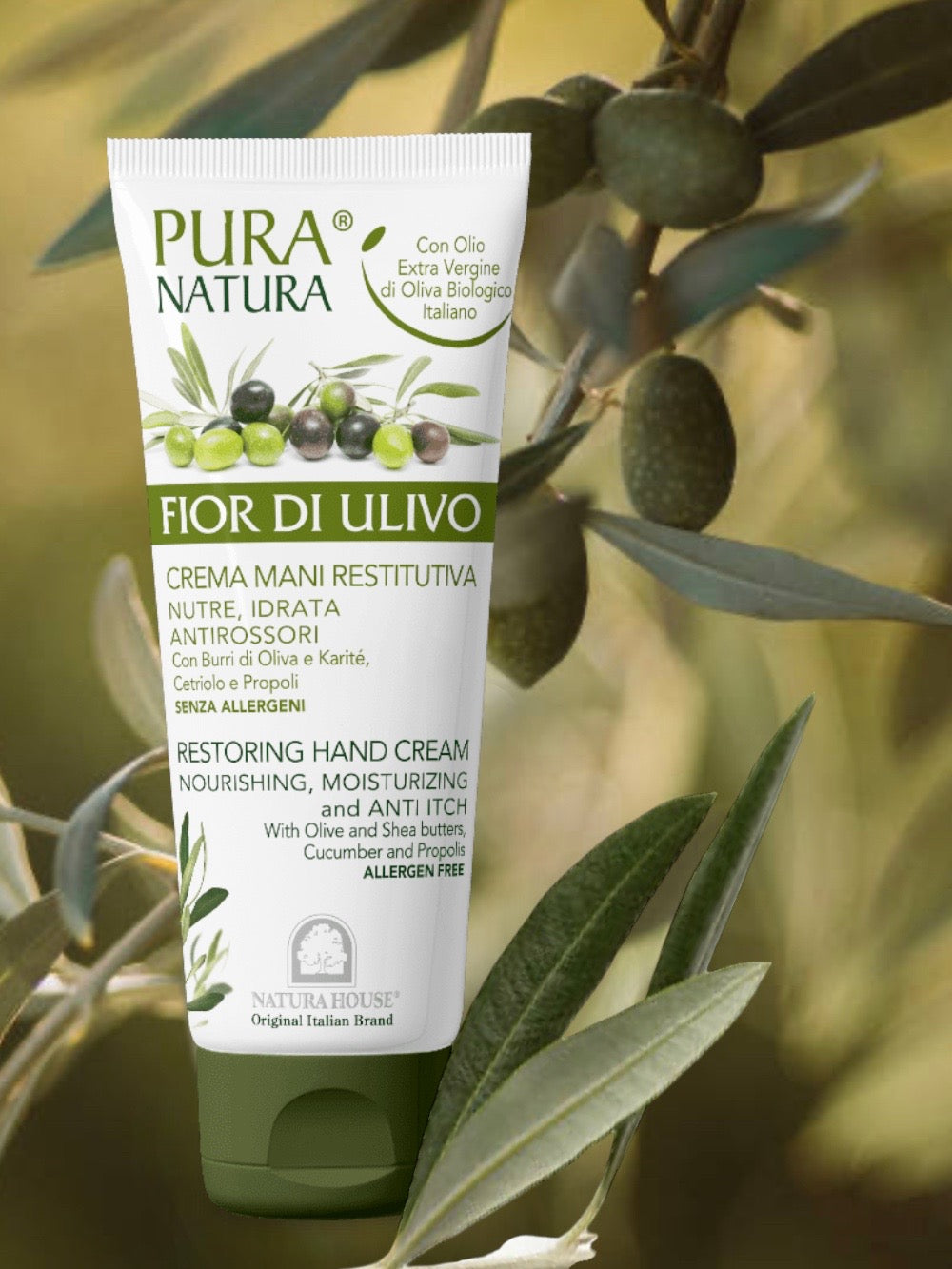 FIOR DI ULIVO CREMA MANI RESTITUTIVA, Nutre e Idrata, Antirossori - 75 ml