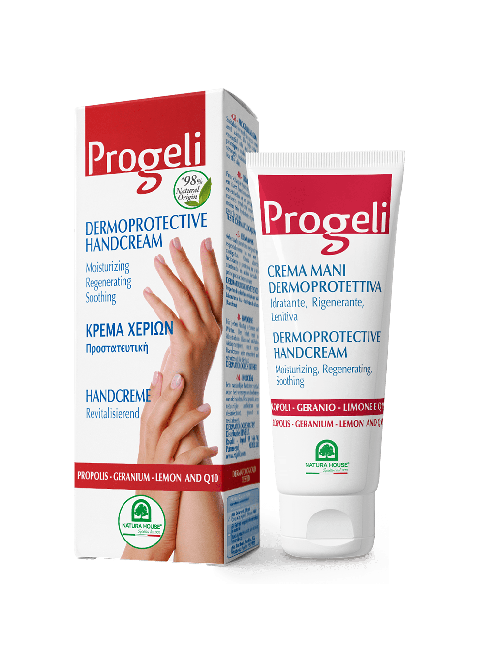 PROGELI CREMA MANI con Coenzima Q10 - Dermo Protettiva Idratante Rigenerante Lenitiva