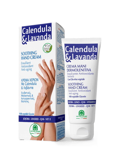 CALENDULA &amp; LAVENDER HAND CREAM with Coenzyme Q10 - Dermosoothing, Moisturizing, Emollient, Antioxidant, Anti-aging