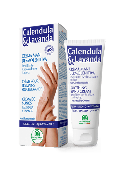 CALENDULA &amp; LAVENDER HAND CREAM with Coenzyme Q10 - Dermosoothing, Moisturizing, Emollient, Antioxidant, Anti-aging