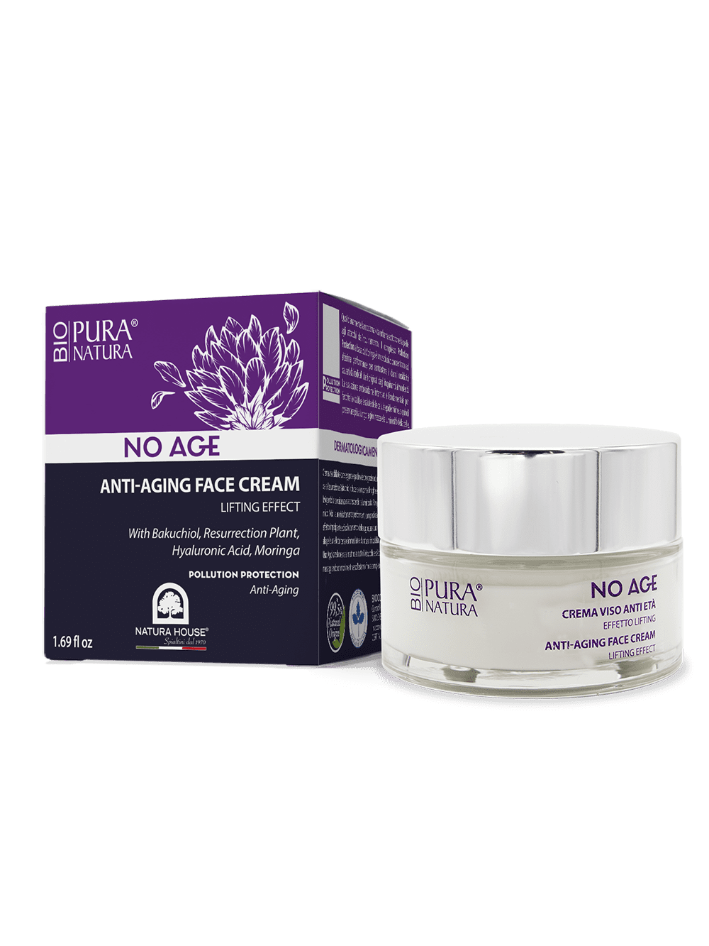 NO AGE ORGANIC ANTI-AGEING FACE CREAM Day &amp;amp; Night Lifting Effect - Protection from Pollution