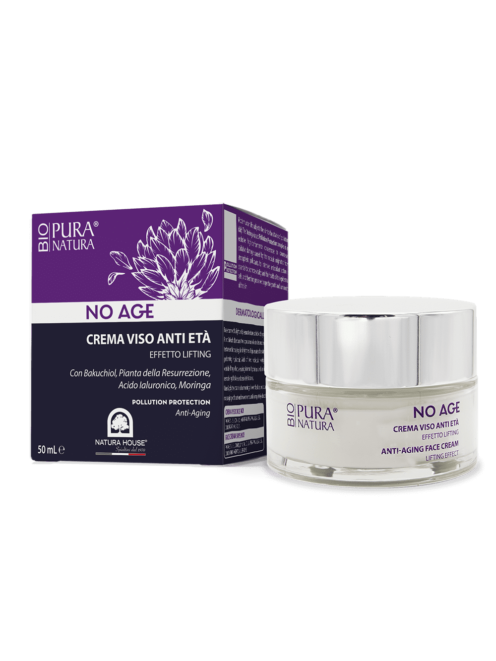 NO AGE BIO ANTI-AGING FACE CREAM Day & Night Lifting Effect - Organic - Pollution Protection
