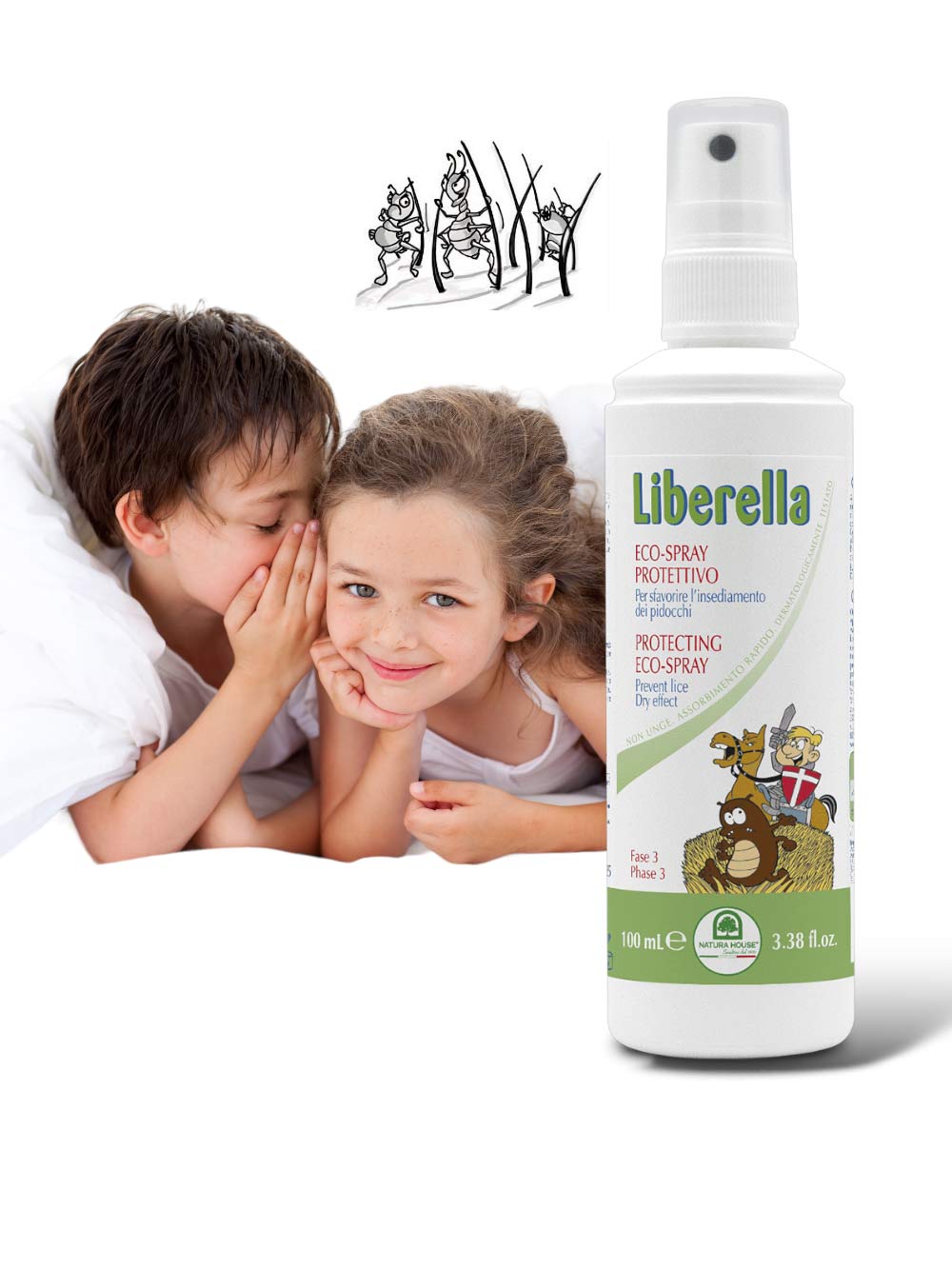 LIBERELLA Eco-Spray PROTETTIVO per Sfavorire l’Insediamento dei Pidocchi