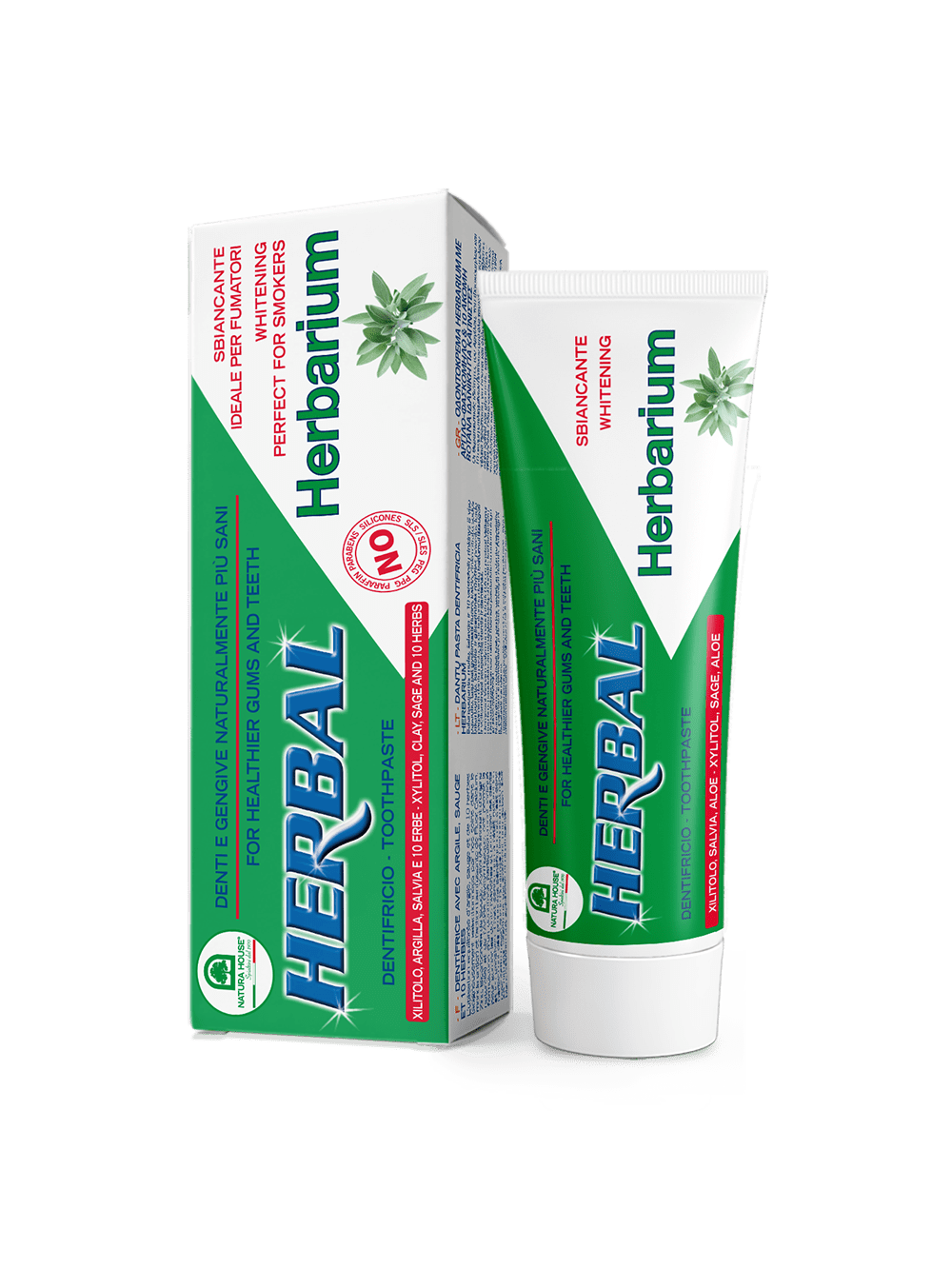 HERBARIUM TOOTHPASTE Xylitol, Clay, Sage + 10 HERBS, Refreshing Bacteriostatic - Ideal for Smokers
