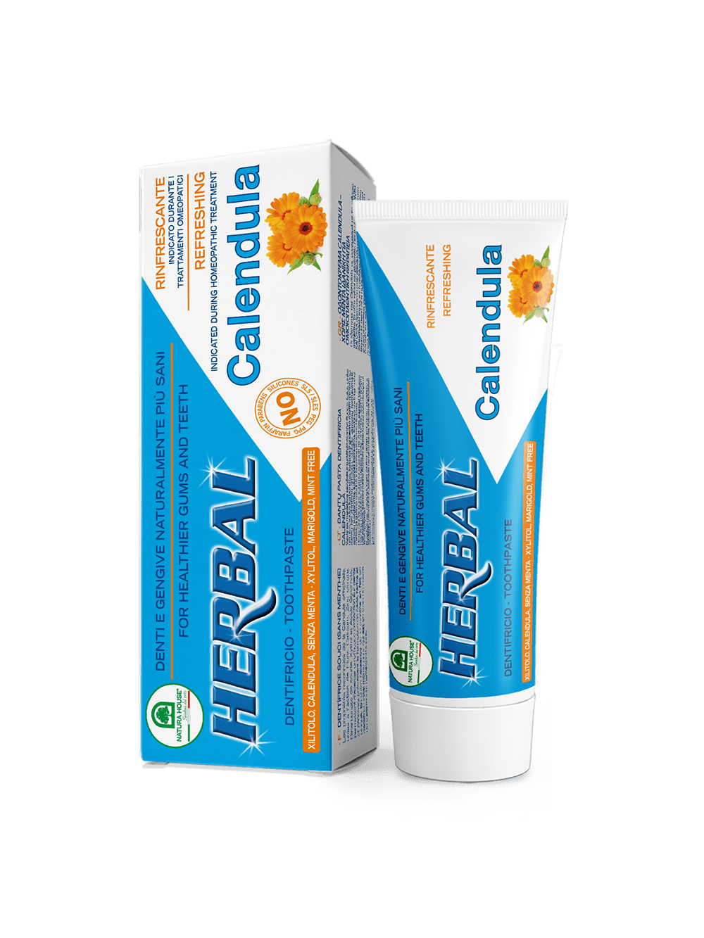 CALENDULA TOOTHPASTE without mint, ideal for homeopathic treatments