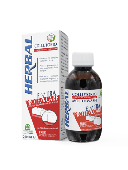 EXTRA PROTEXCARE MOUTHWASH with Chlorhexidine, for wearers of dentures, dental appliances, implants