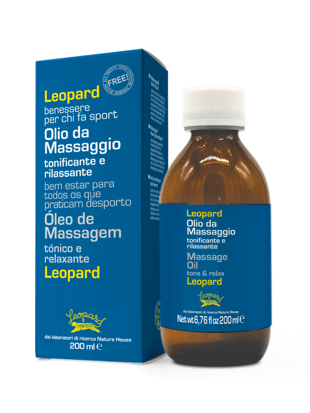 LEOPARD Sport OLIO MASSAGGIO Tonificante Rilassante