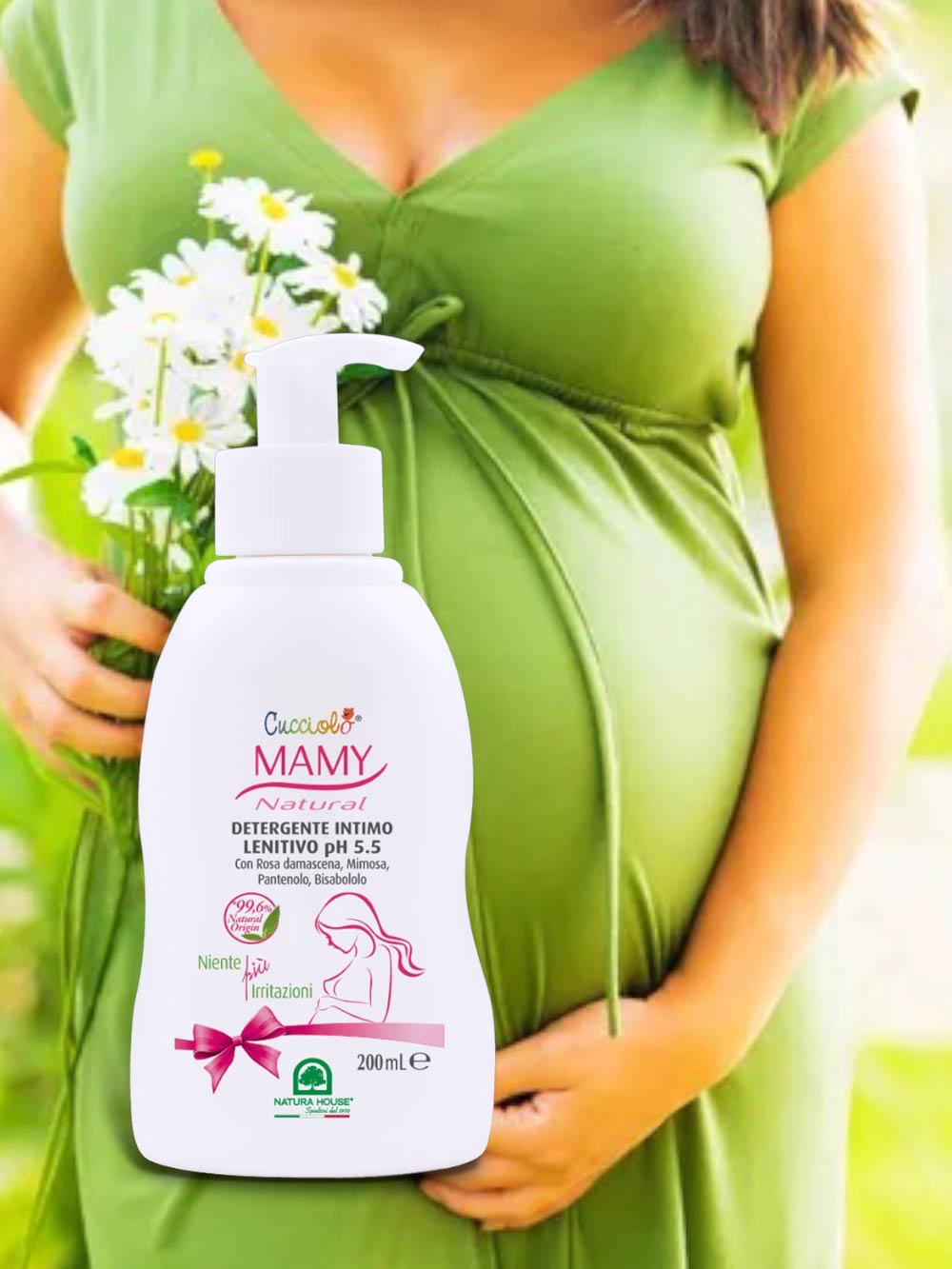 CUCCIOLO Mamy BIO Natural DETERGENTE INTIMO pH 5.5 Ideale prima e dopo la Gravidanza per un&