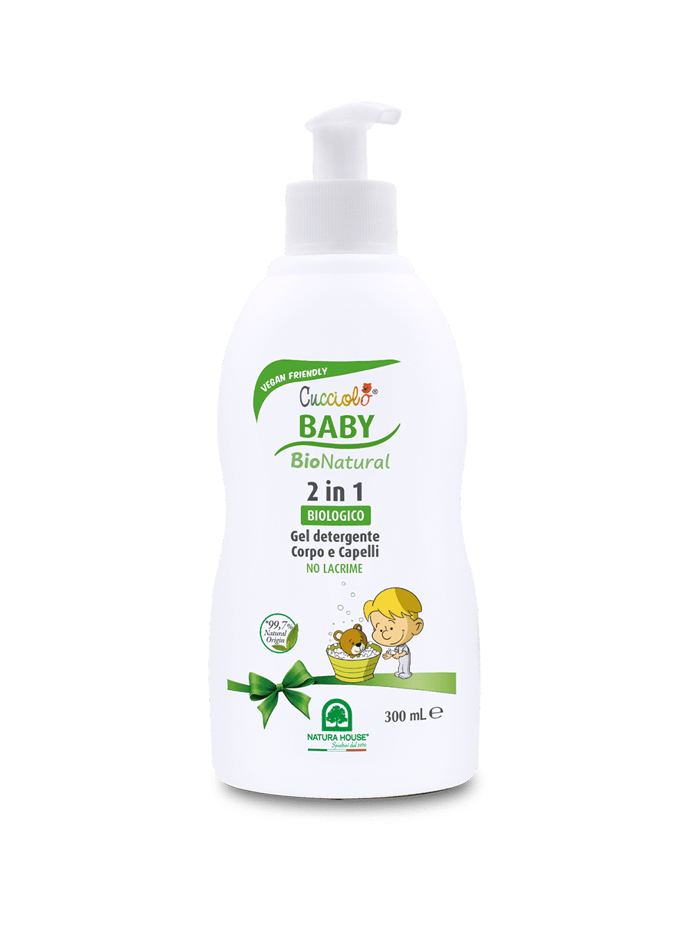 CUCCIOLO Baby BIO Natural 2 IN 1 Cleasing Gel BODY and HAIR, Organic - No Tears