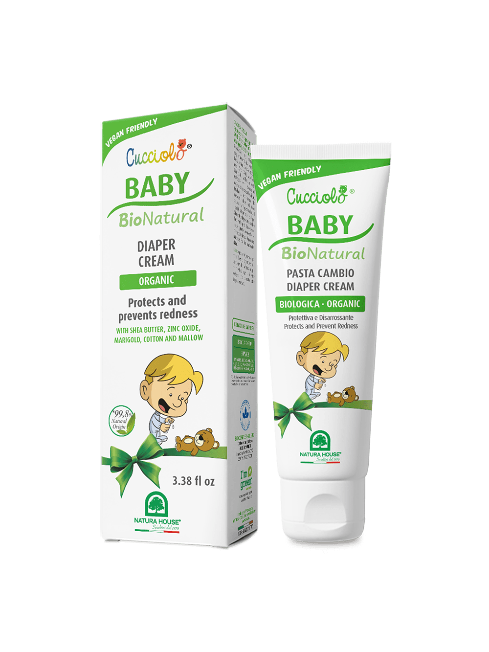 CUCCIOLO Baby BIO Natural PASTA CAMBIO Protettiva e Disarrossante, Biologica