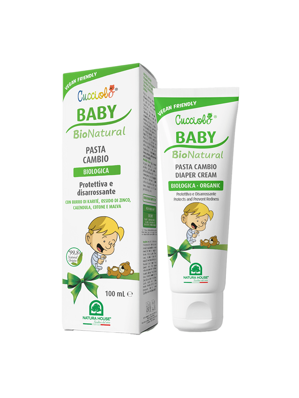 CUCCIOLO Baby BIO Natural PASTA CAMBIO Protettiva e Disarrossante, Biologica