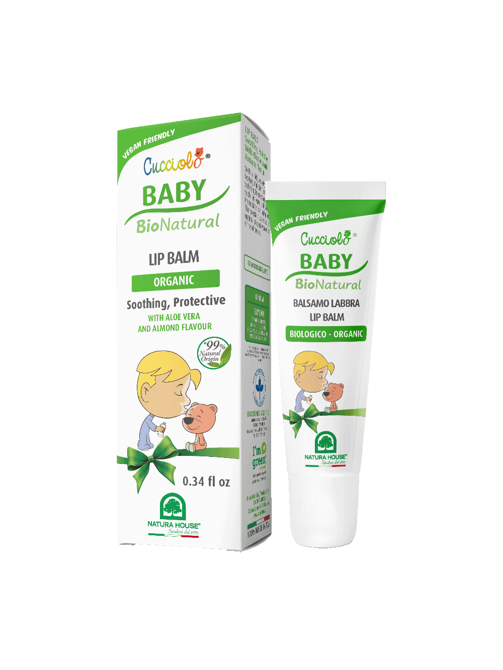 CUCCIOLO Baby BIO Natural BALSAMO LABBRA Biologico, Lenitivo Protettivo