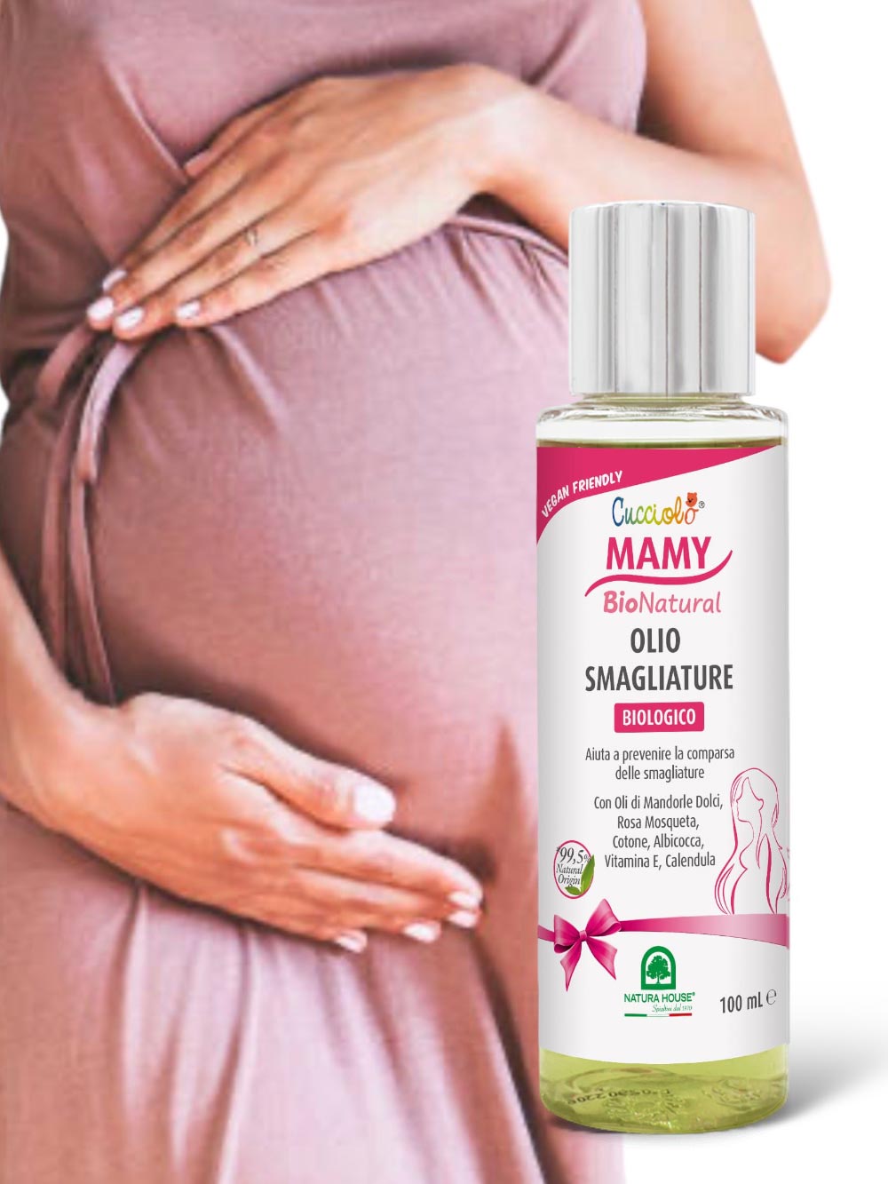 CUCCIOLO Mamy BIO Natural STRETCH MARK BODY OIL, Organic - in Pregnancy Strong Elasticizing Action
