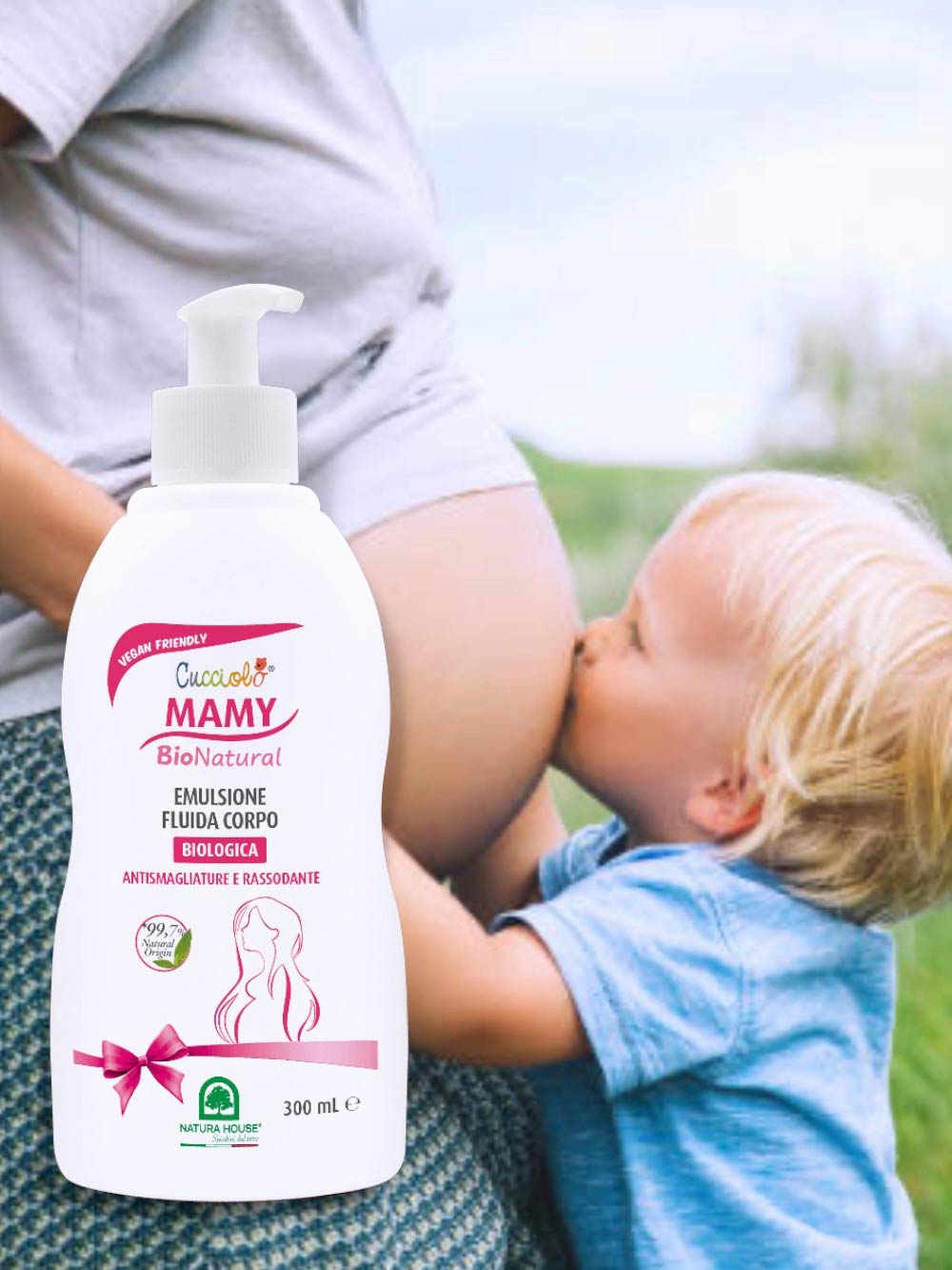 CUCCIOLO Mamy BIONatural EMULSIONE FLUIDA CORPO Antismagliature, Rassodante - In Gravidanza Azione Elasticizzante Forte