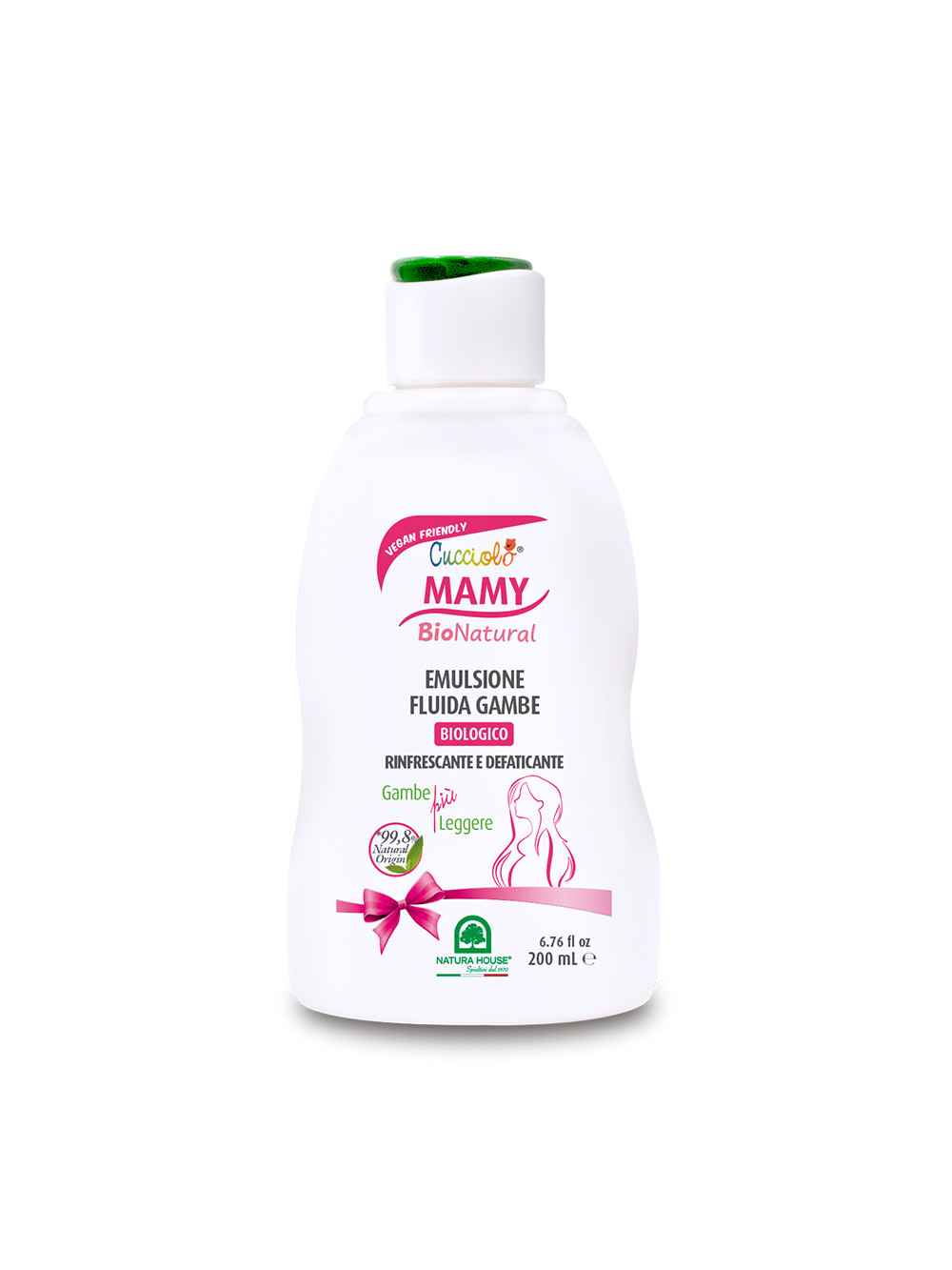 CUCCIOLO Mamy BIO Natural LEGS FLUID LOTION, Organic - Refreshing and Anti Fatigue