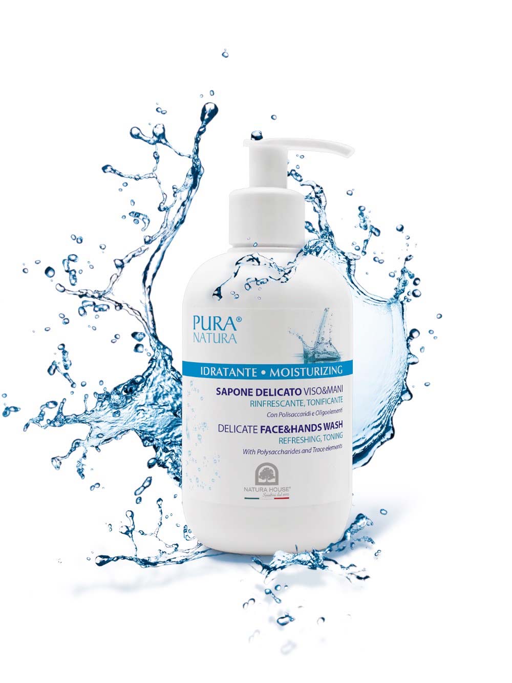 IDRATANTE 24h SAPONE LIQUIDO DELICATO Viso e Mani Rinfrescante, Tonificante