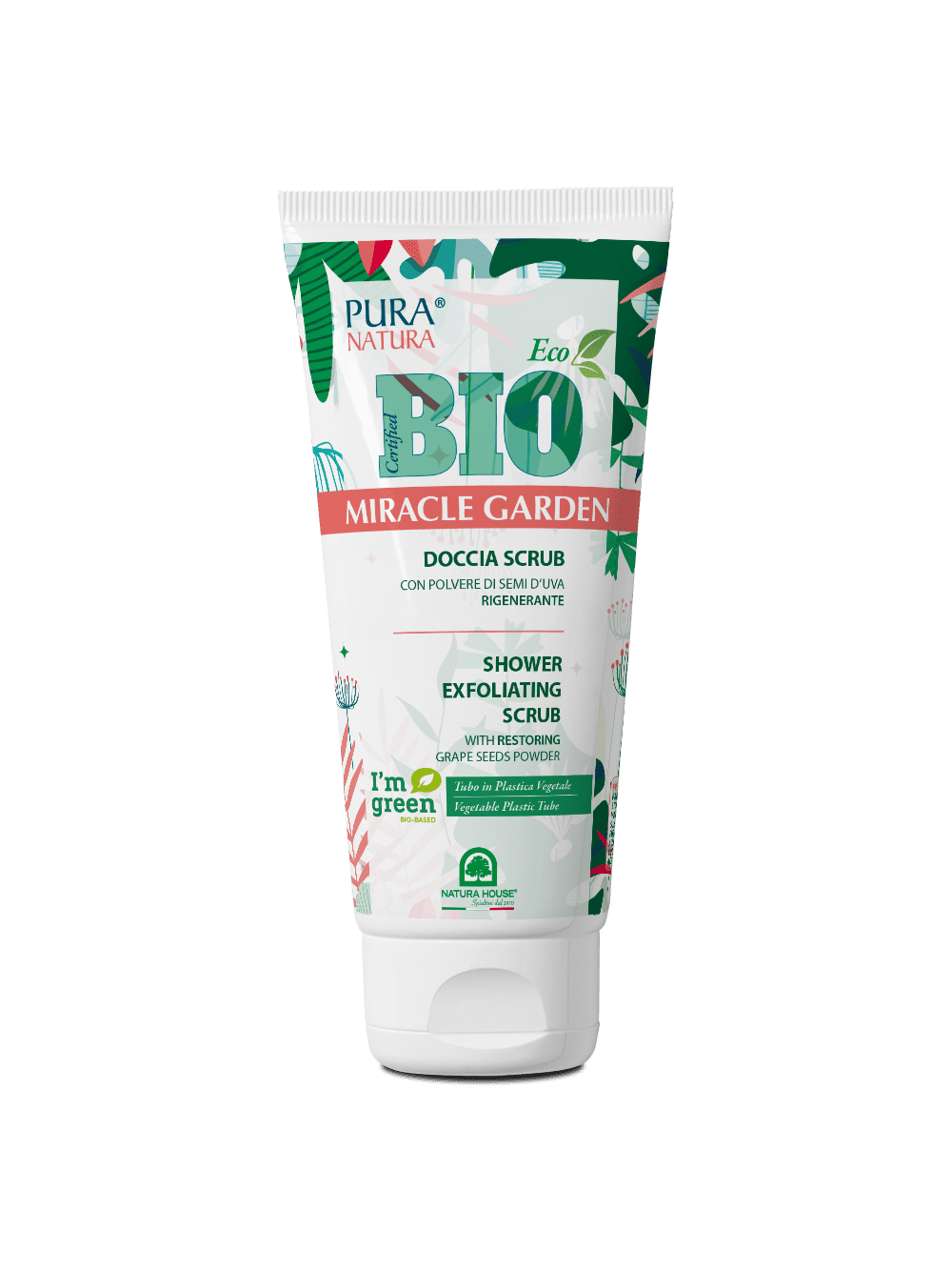 MIRACLE GARDEN BIO DOCCIA SCRUB CORPO con Polvere di Semi d’Uva, Rigenerante