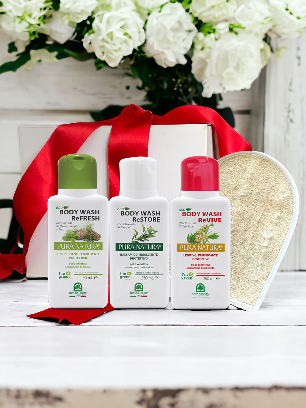 ECO DOCCIA KIT 1 + GUANTO DI LOOFA - Benefici per il Corpo e la Mente