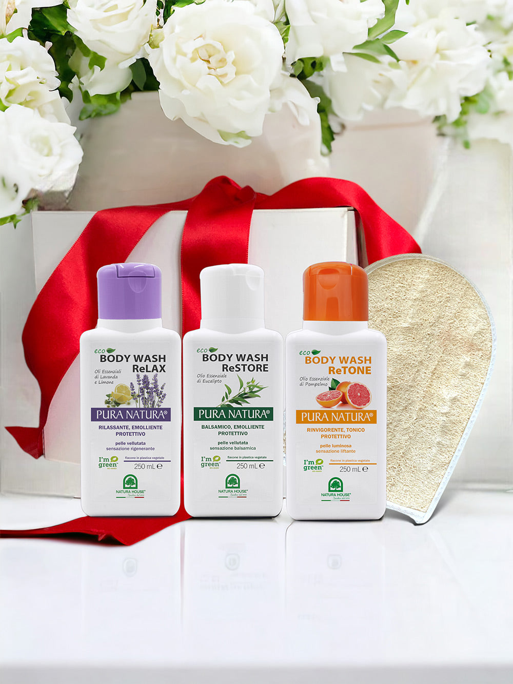 ECO DOCCIA KIT 2+ GUANTO DI LOOFA - Benefici per il Corpo e la Mente